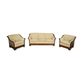 Wooden sofa and armchairs by Mobil Girgi, 70s. Set of 3