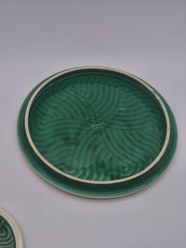 Ensemble de dessous de plat Sarreguemines vert – Céramique vintage