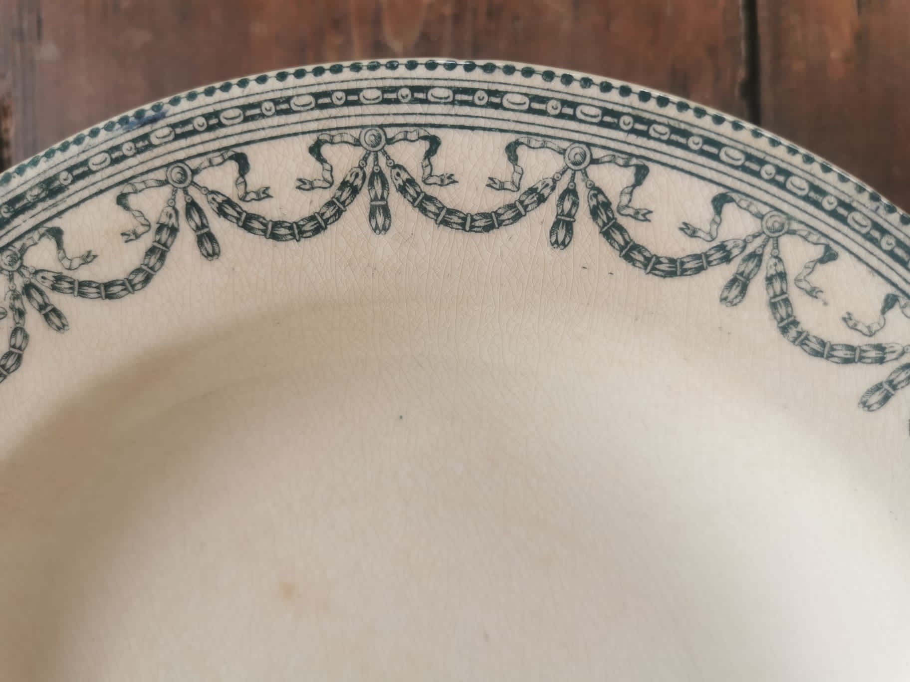 Serving of 6 plates in iron earth, Salins