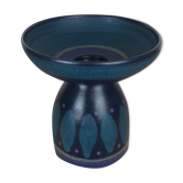 Vintage blue ceramic candle holder