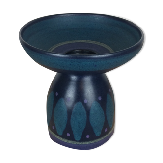 Vintage blue ceramic candle holder