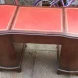 old flamed desk with serpentine pedestal, English, early 20th century