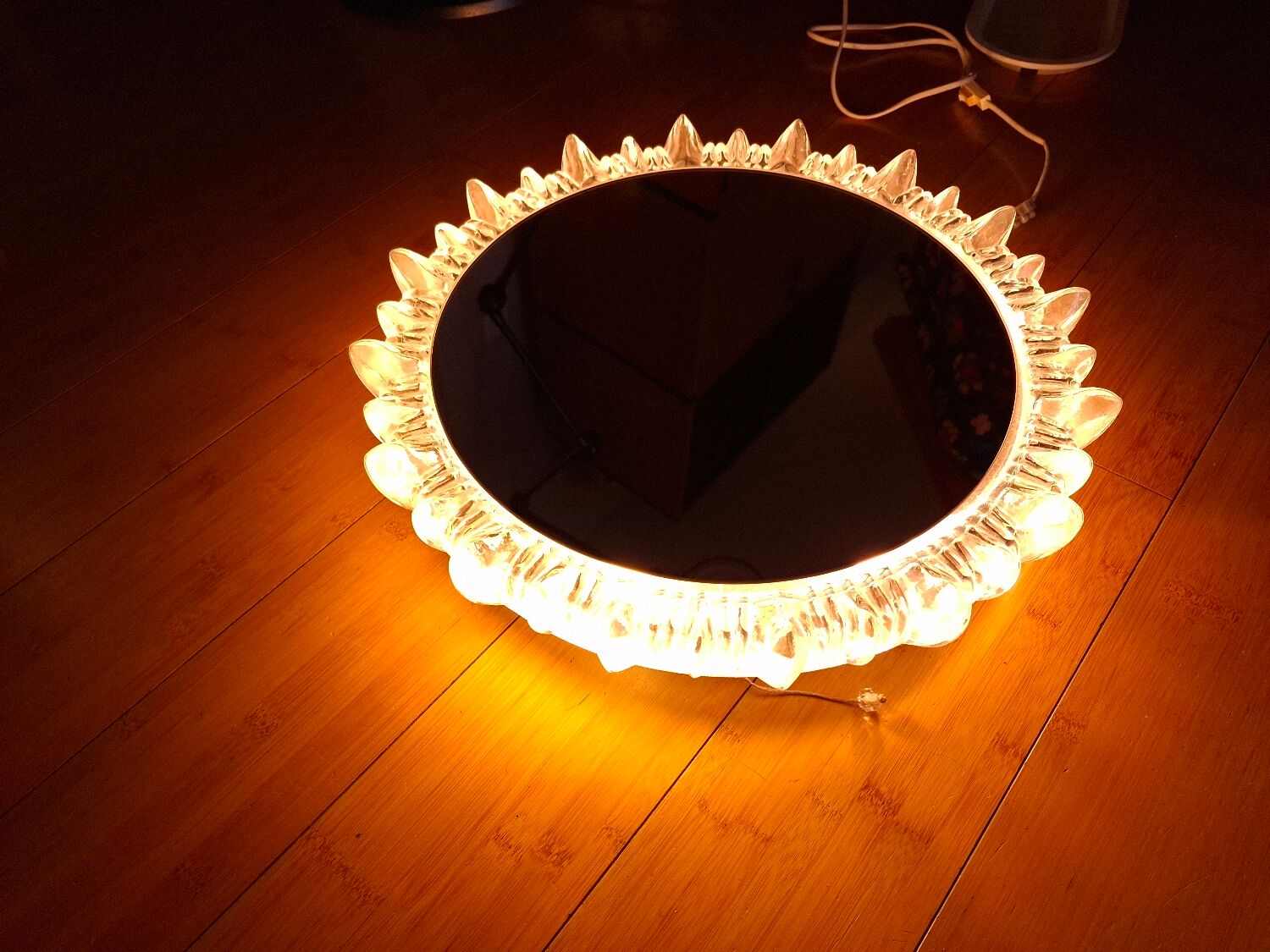 1970s mirror with glass frame