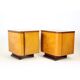 Paire de tables de chevet Art Déco, placage de noyer, Tchécoslovaquie, années 1940.
