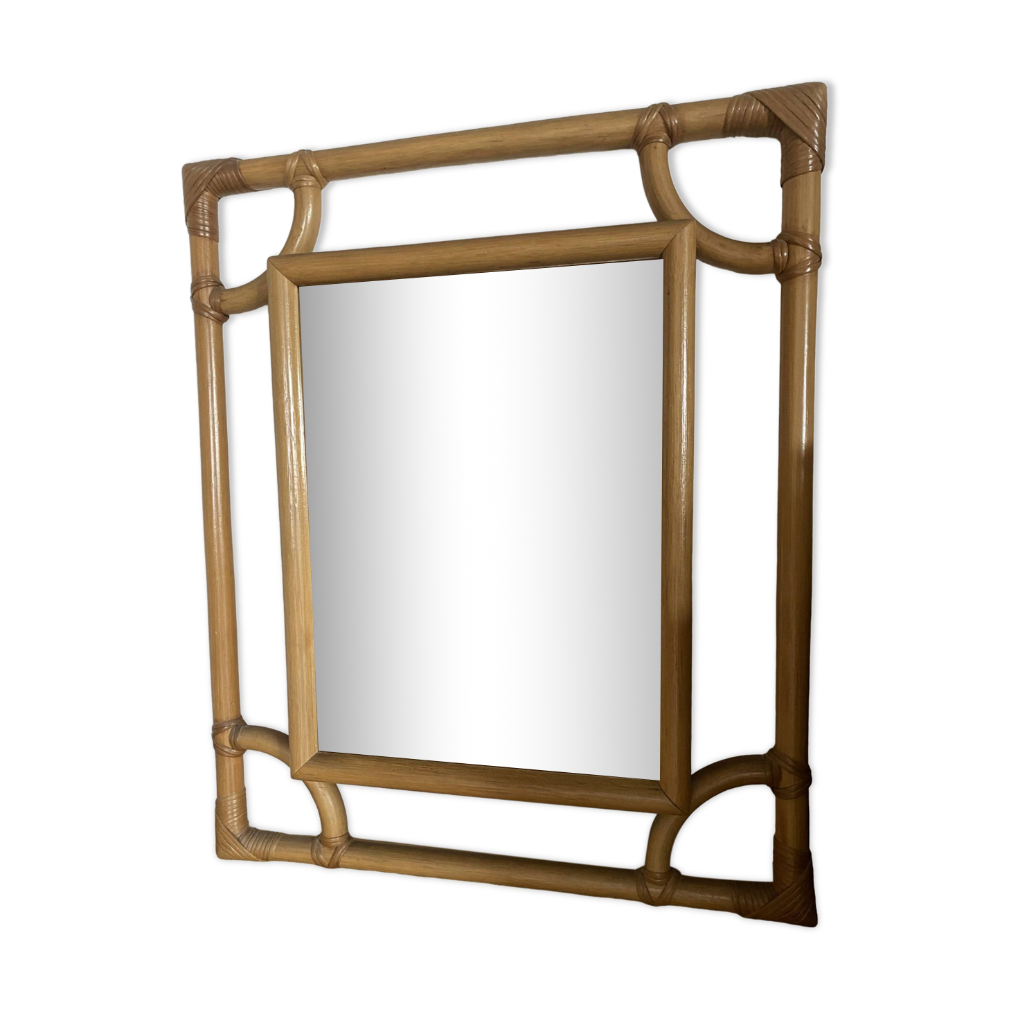 Large rattan mirror