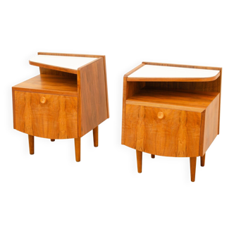 Pair of mid century bedside tables, 1960’s, Czechoslovakia