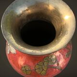 Cloisonné enamel vase with floral decoration from India