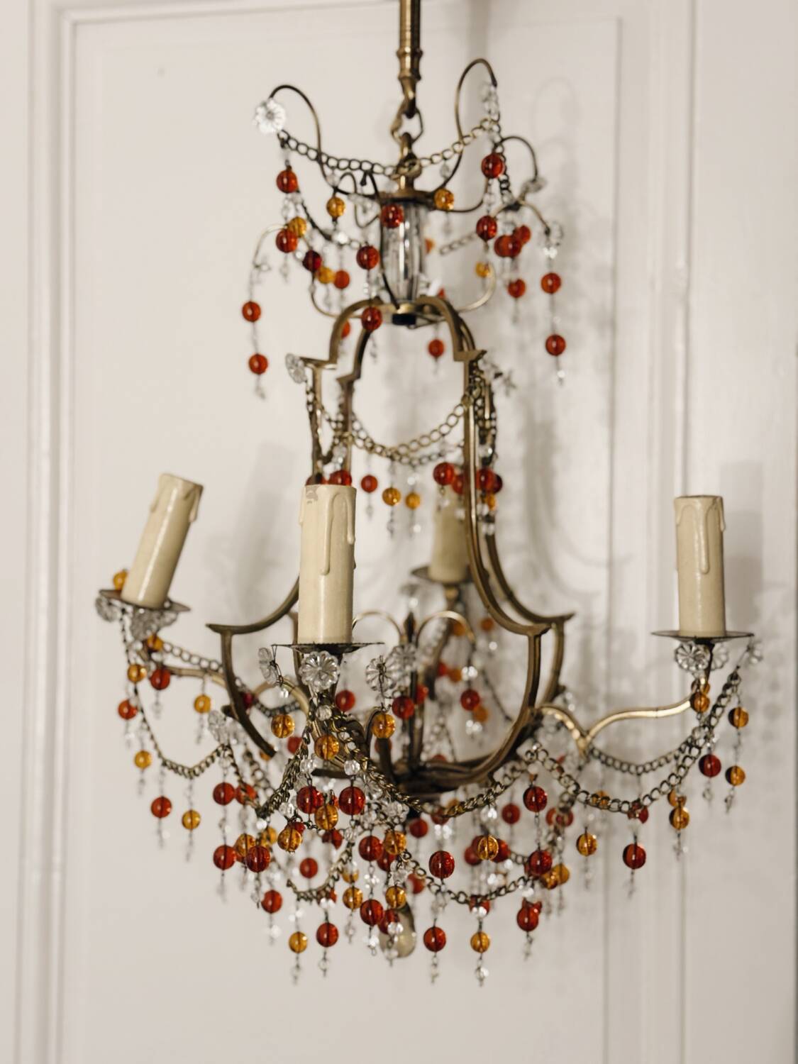 Glass bead chandelier