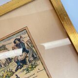 Carte marine océan atlantique vintage, encadrée