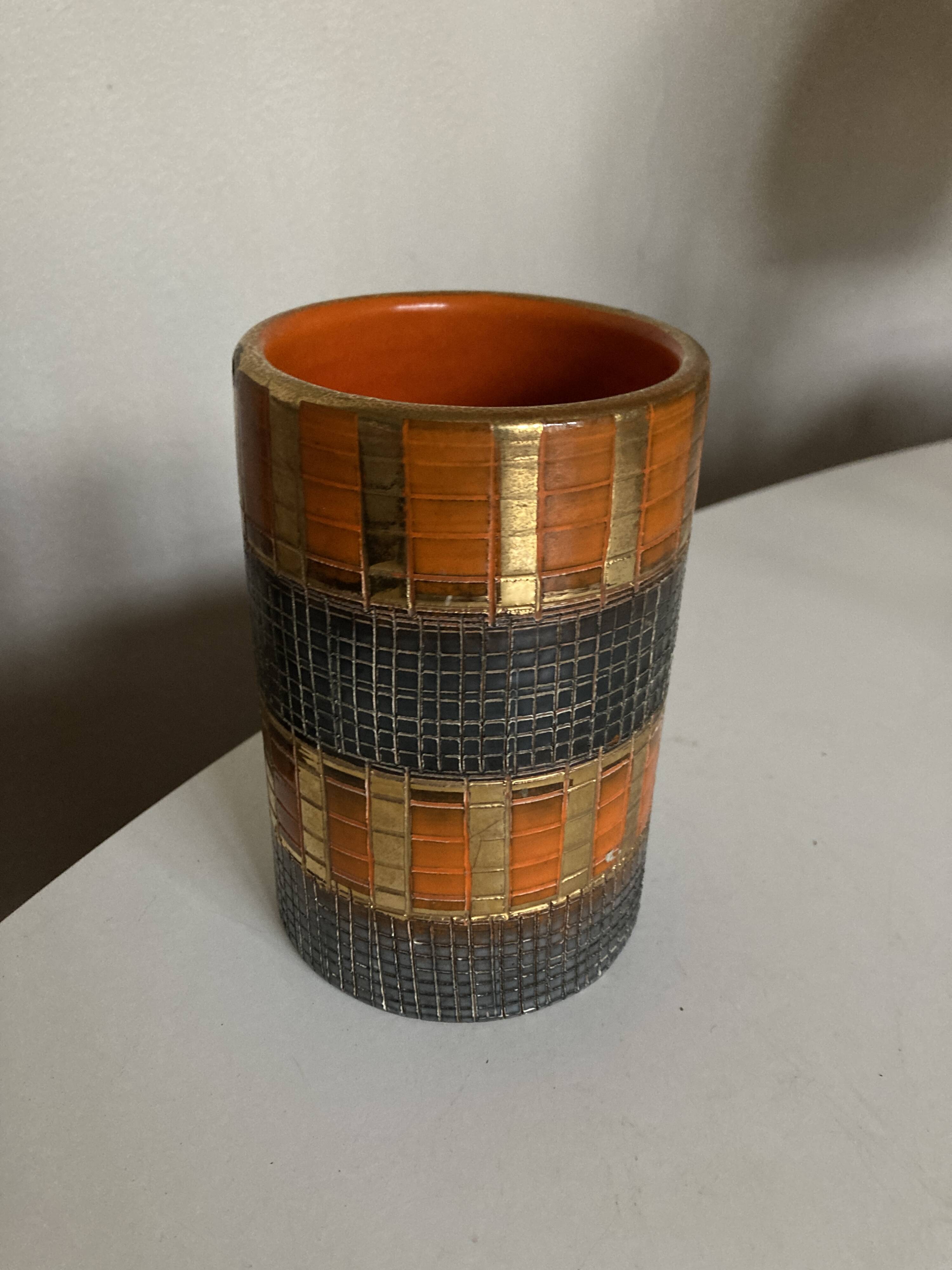 Seta series vase by Aldo Londi for Bitossi sgraffitto 1950 Italy