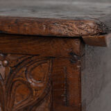 Gothic oak chest with carved façade - high period