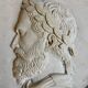 Wall medallion, antique-style plaster portrait