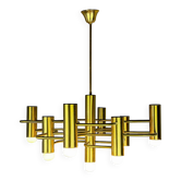 Gaetano Sciolari geometric chandelier, 9 lights, Italy, 1970s