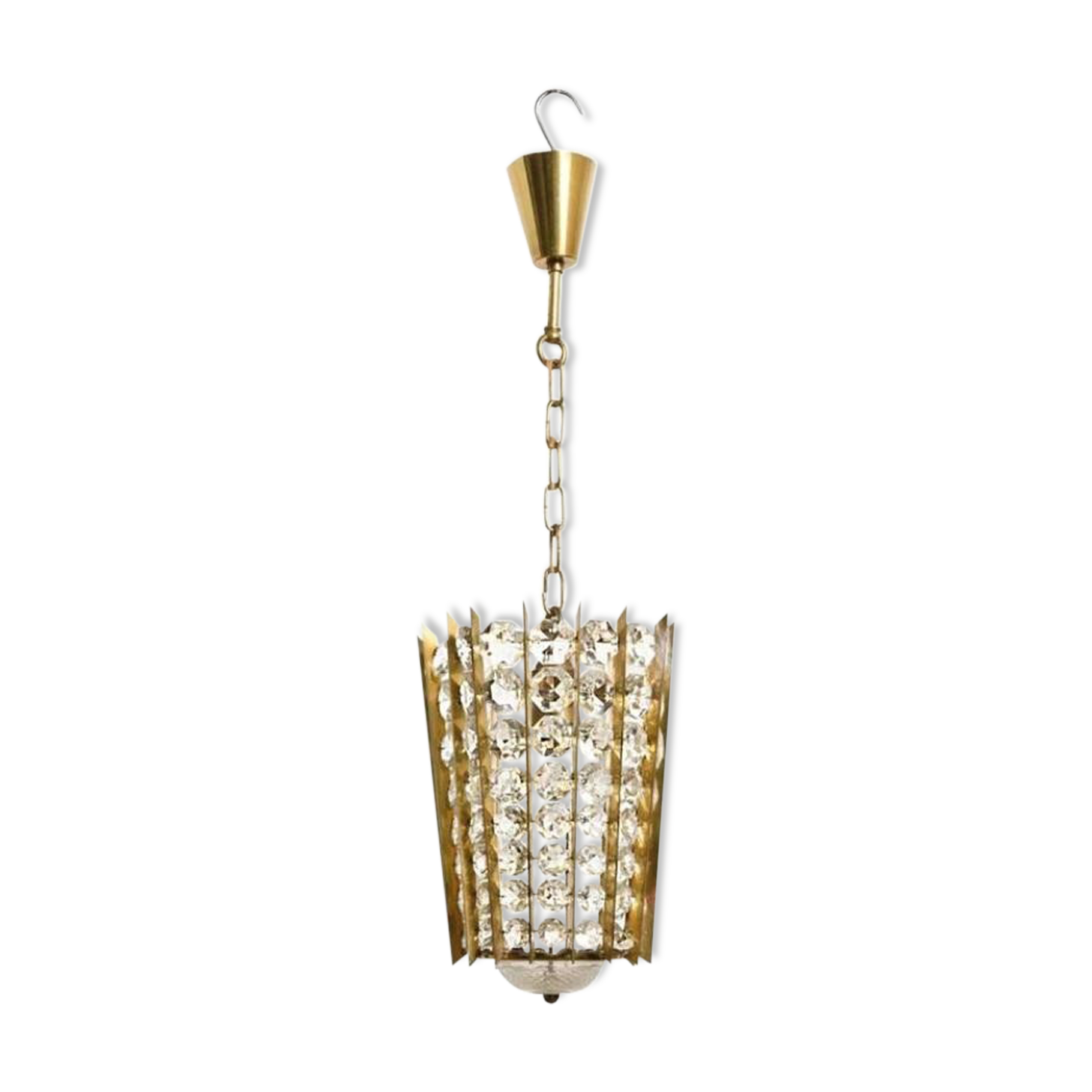 Hanging lamp in crystal by & Bakalowits Söhne 1950 s