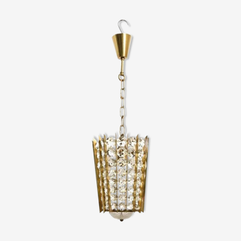 Hanging lamp in crystal by & Bakalowits Söhne 1950 s