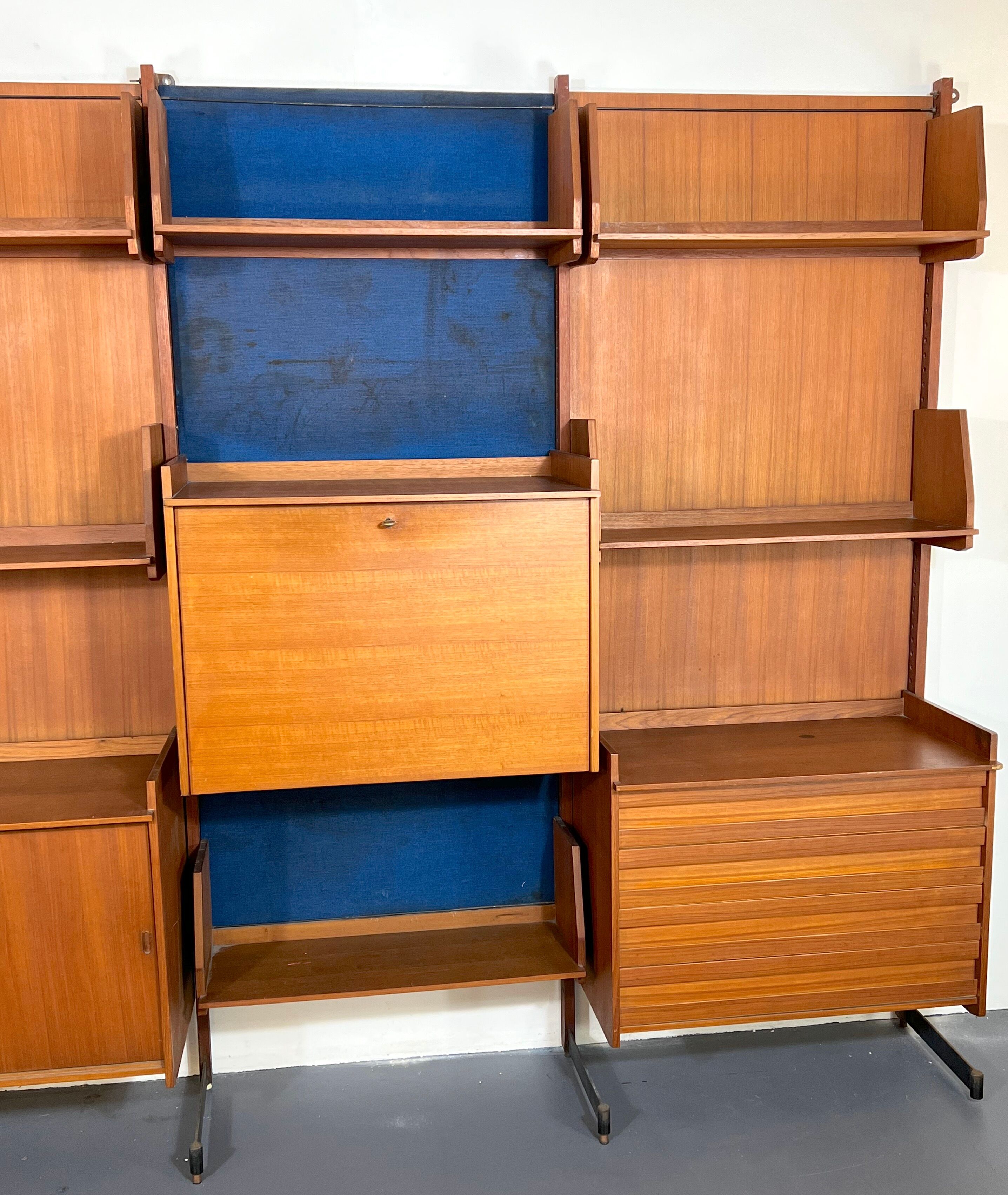 Mid-Century Modern modular wood bookcase from 50s