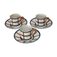 3 coffee cups Creil & Montereau HBCM service Béarn