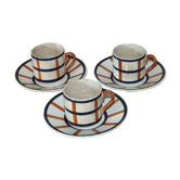 3 coffee cups Creil & Montereau HBCM service Béarn