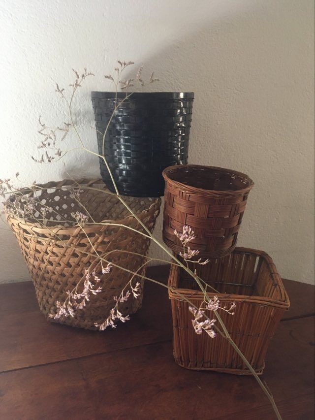 Matching wicker jars