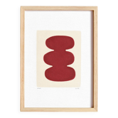 Peinture abstraite sur papier illustration rouge signée Eawy