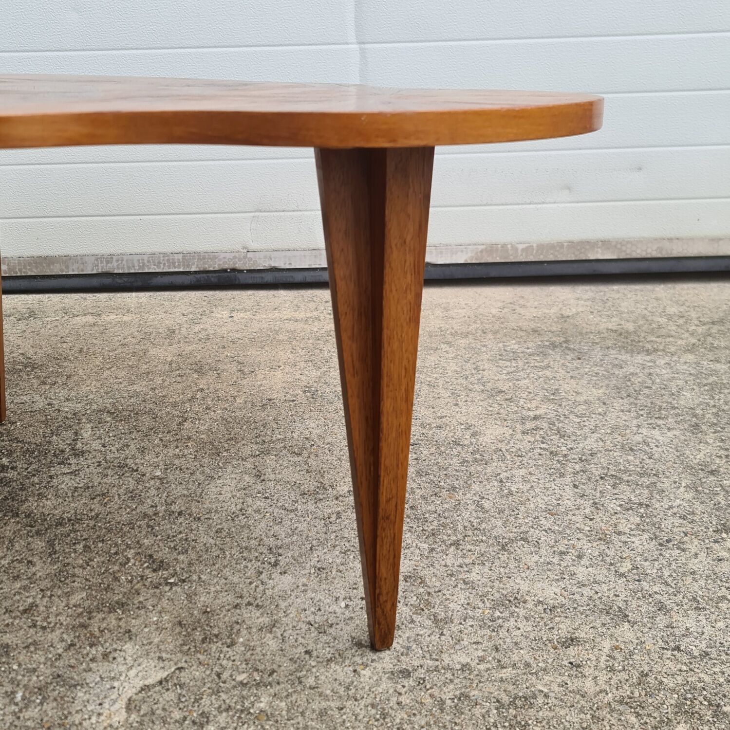 Vintage art deco coffee table with geometric marquetry
