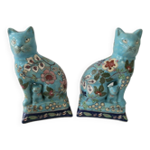 Paire De Serre Livre Chat Et Chatons Longwy Croix De Lorraine Multicolore
