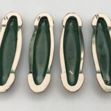 Set of 6 Poët-Laval Art Deco Enameled Ceramic Knife Holders
