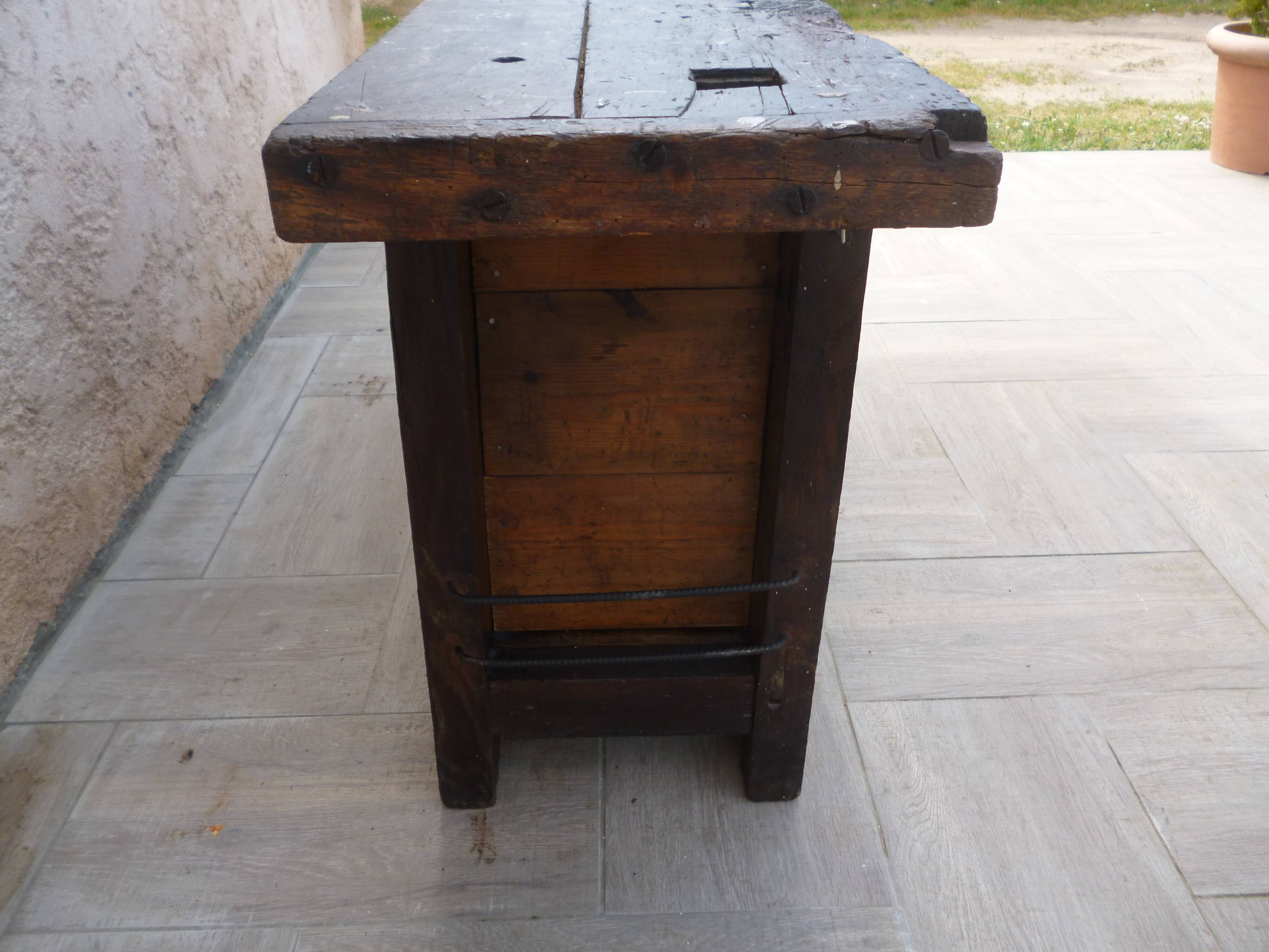 Old oak workbench