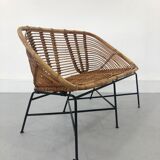 Mid-Century Rattan Bench, 1960s Product Overview