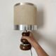Lampe vintage  33 cm en bois et chrome années 70