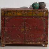 Ancienne armoire rouge à deux portes (c.1900) #16