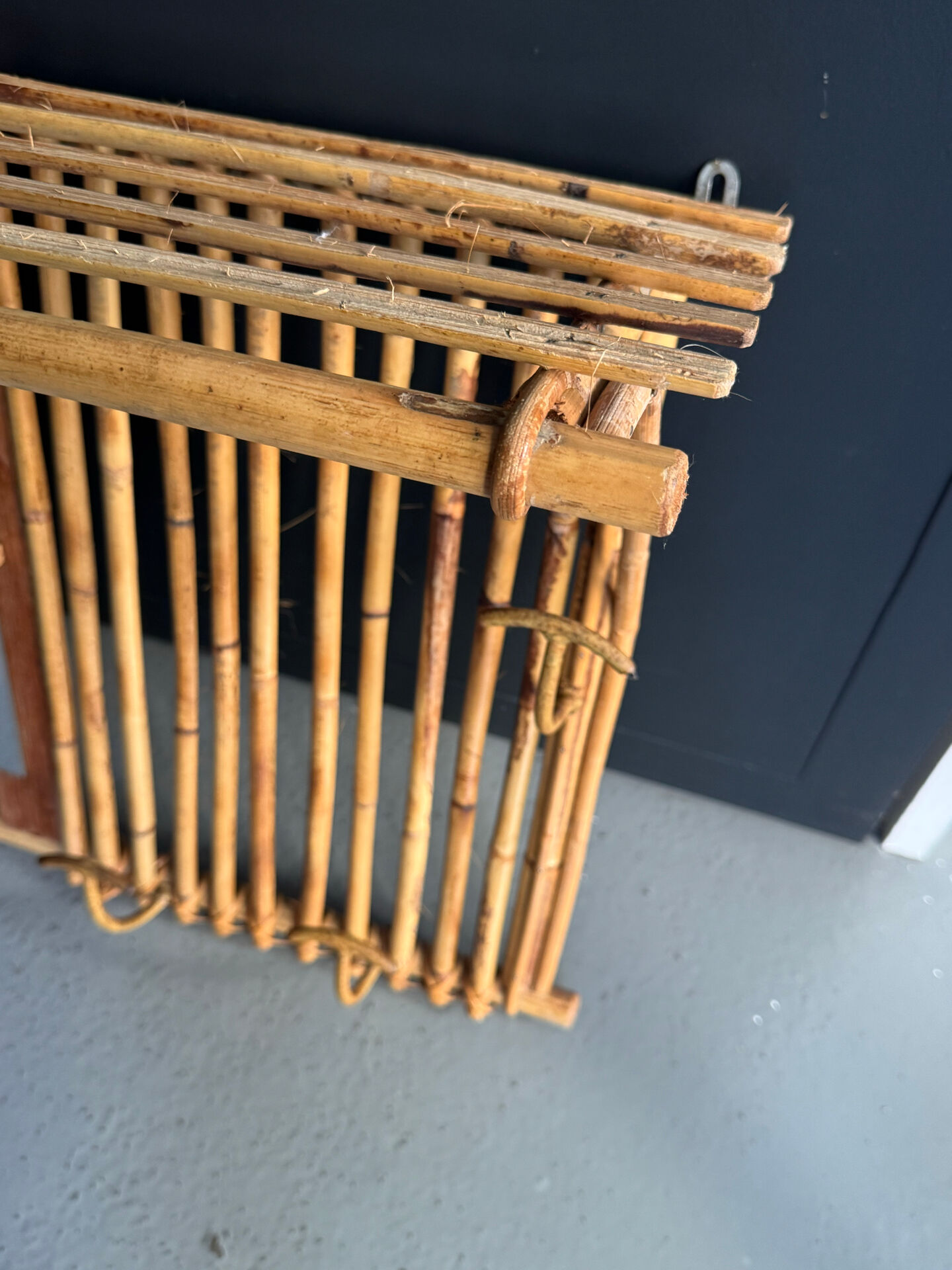 Wall-mounted bamboo coat rack