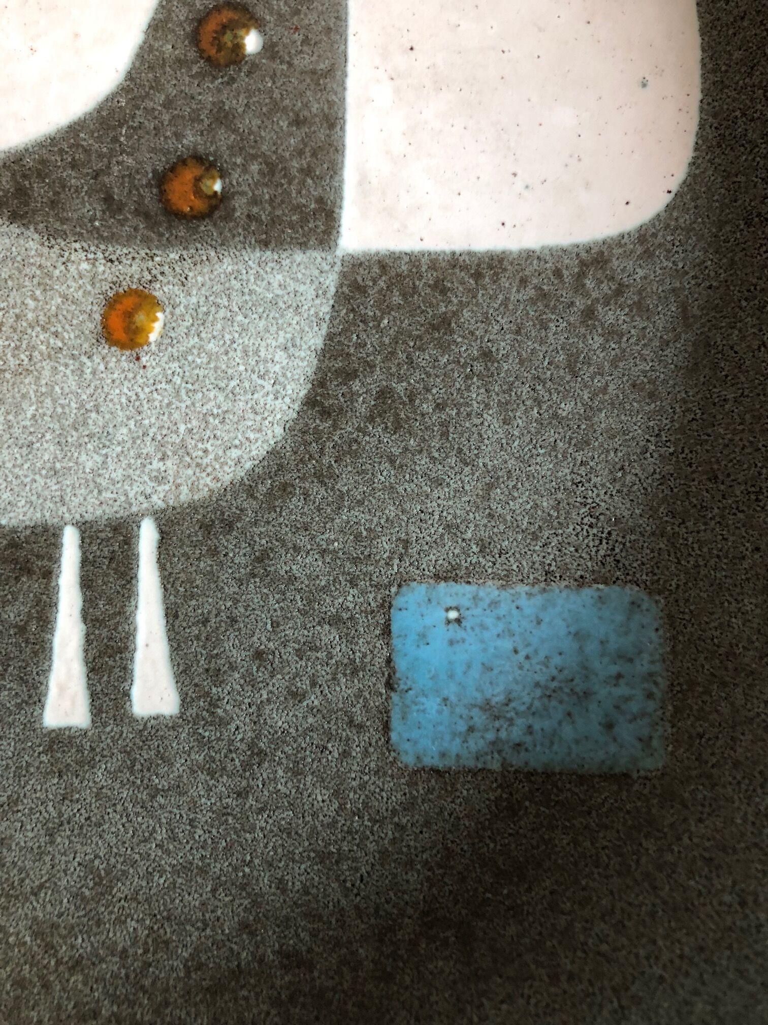 Jean Payen's earthenware dish (1928-2012) with stylized bird décor, 1957, very rare