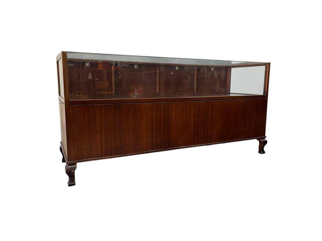 Vintage wooden shop counter/display case.