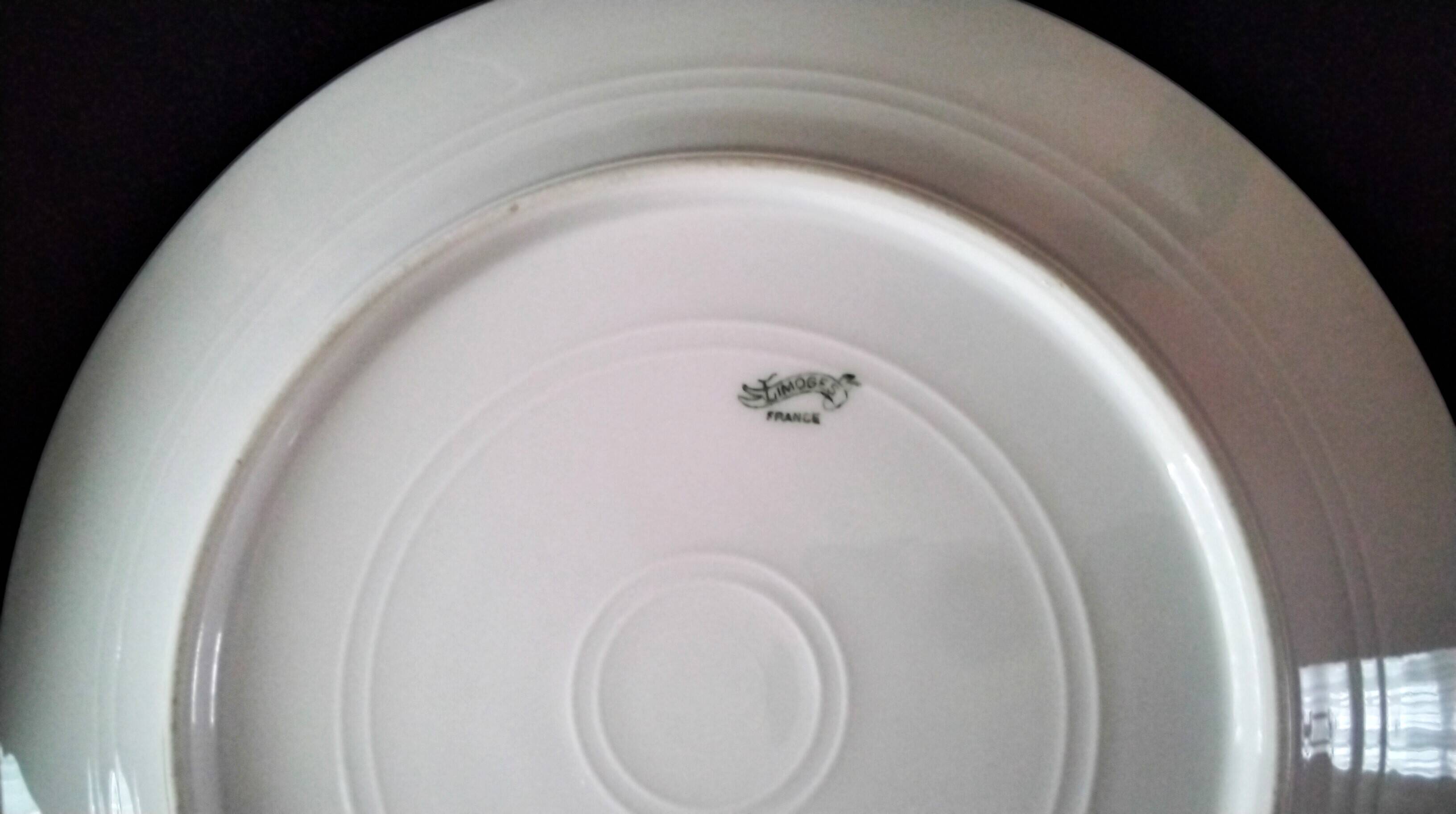 6 Assiettes plates en porcelaine de Limoges