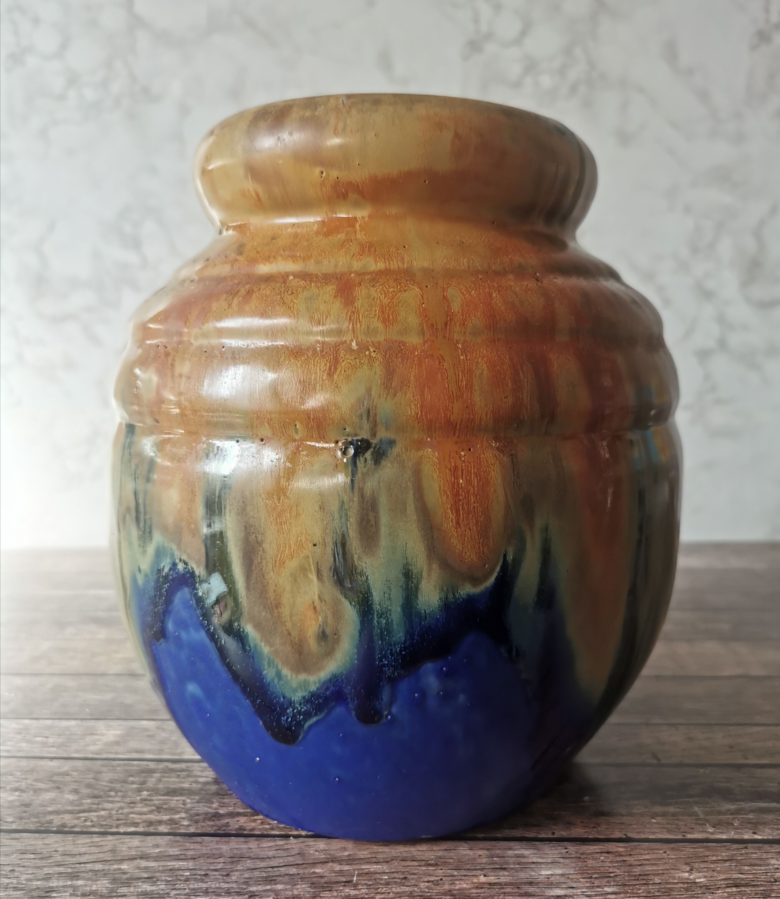 Enamelled sandstone vase G. Metenier