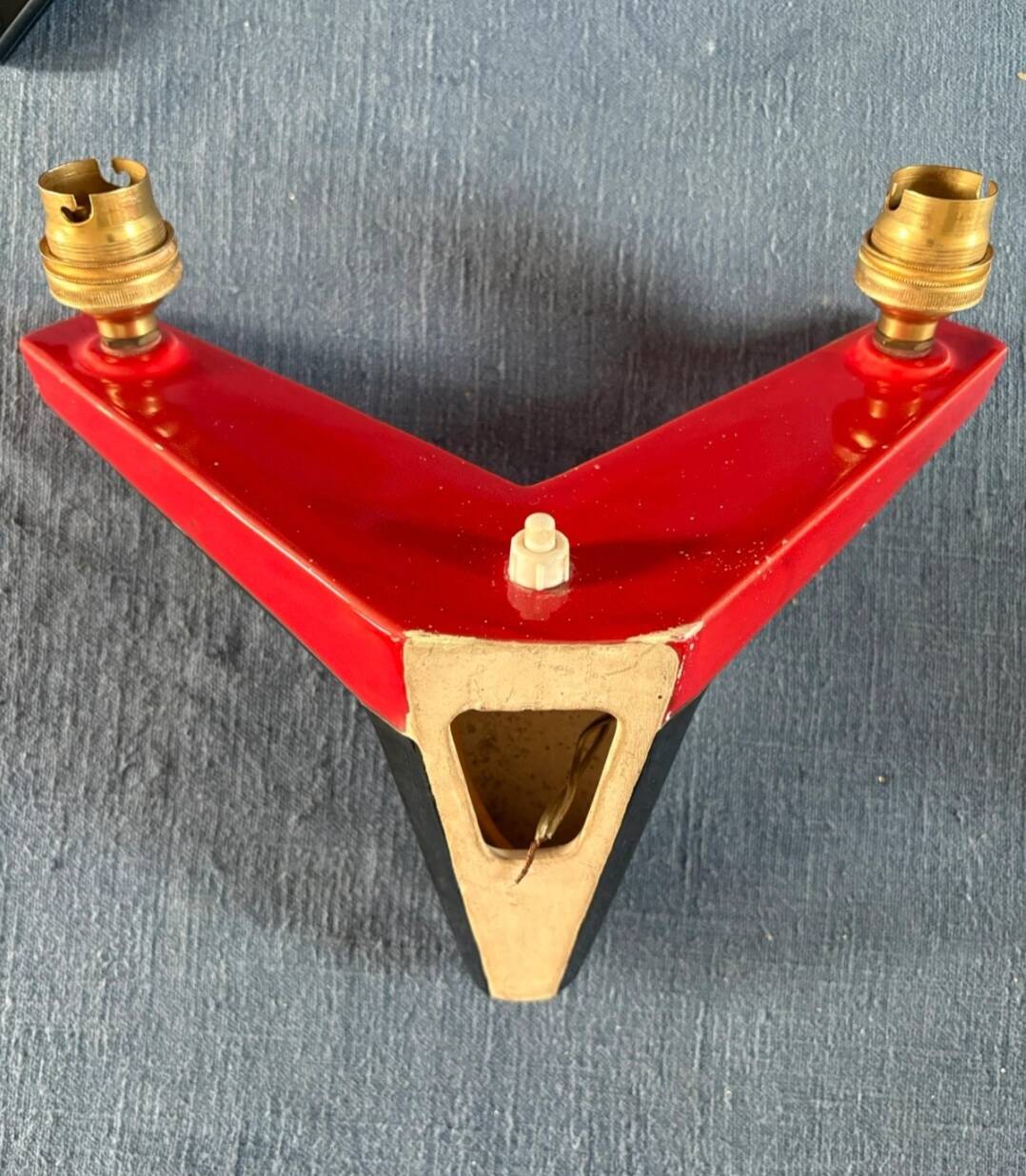 Art Deco ceramic wall light from the 1950s-60s.