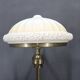 Lampe de table en laiton, bois et verre, restaurée, années 1930