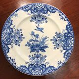 Set of 8 Longwy blue dessert plates