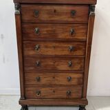 Empire period chest of drawers in mahogany and veneer, 19th century