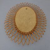 Italian rattan mirror, 1960s