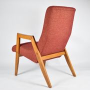 Vintage original armchair "Relax", 1960s, east europe, renovated, red fabric