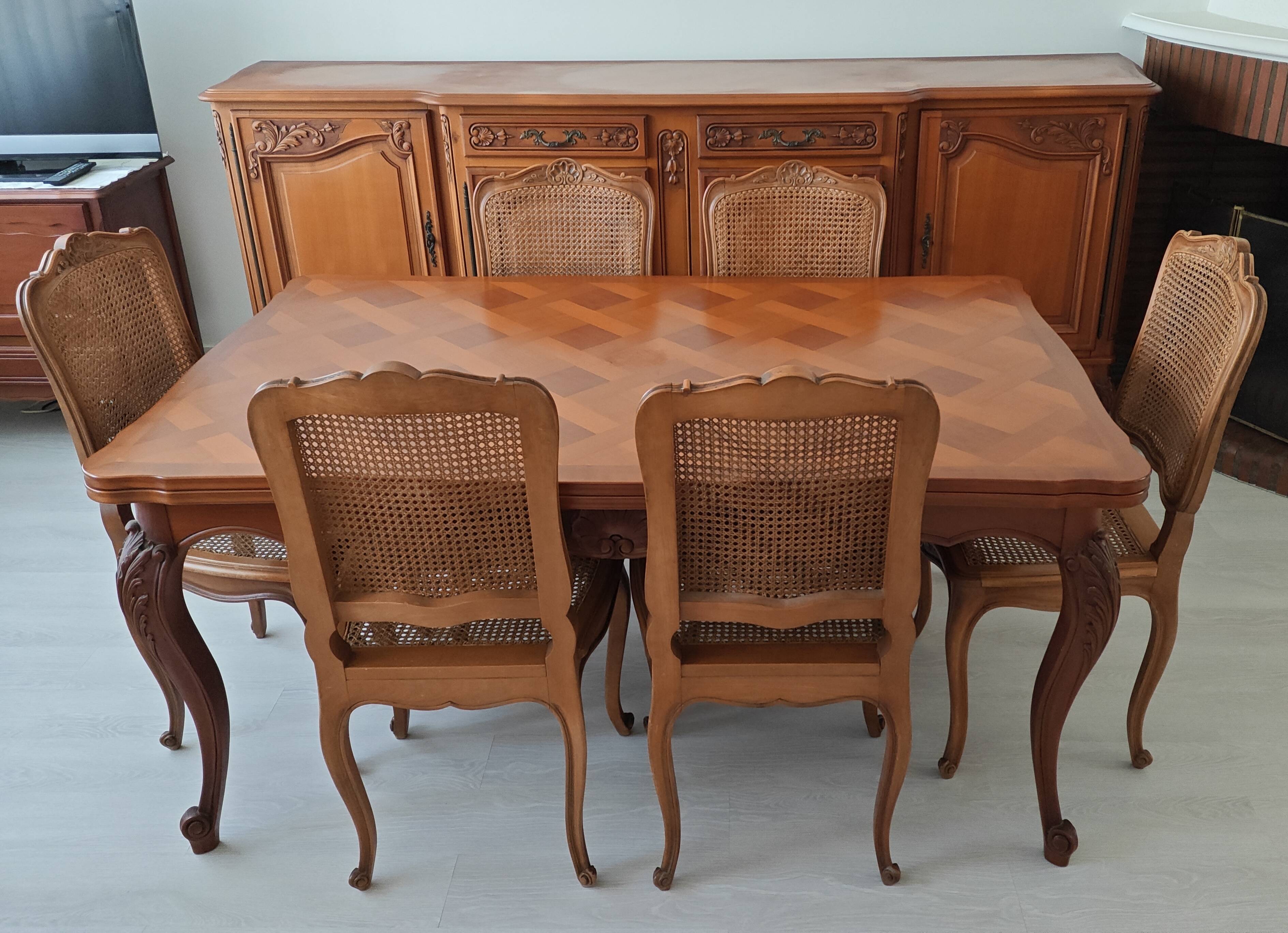 Table merisier Louis XV Régence