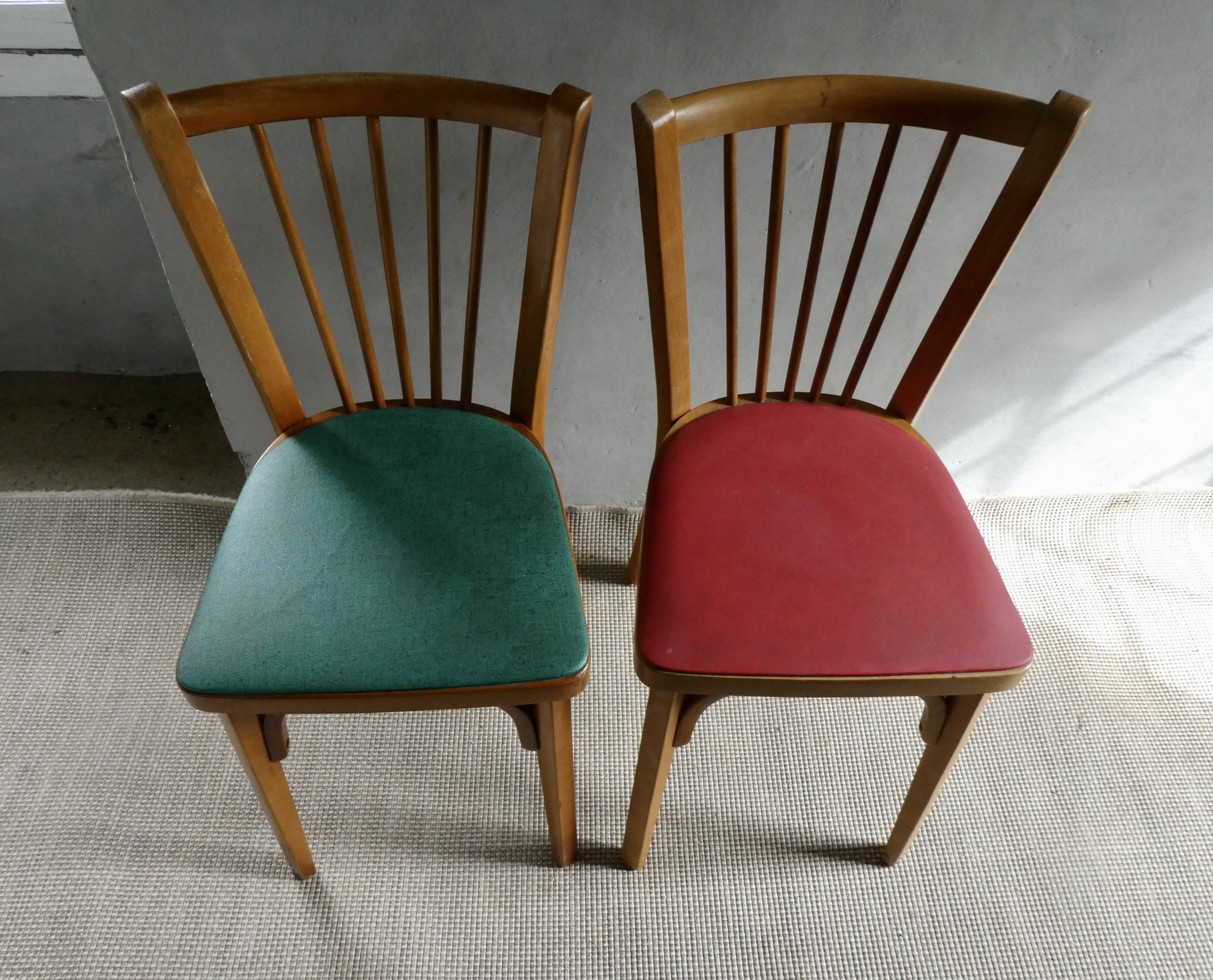 Pair of Baumann bistro chairs, No 12, 1960s