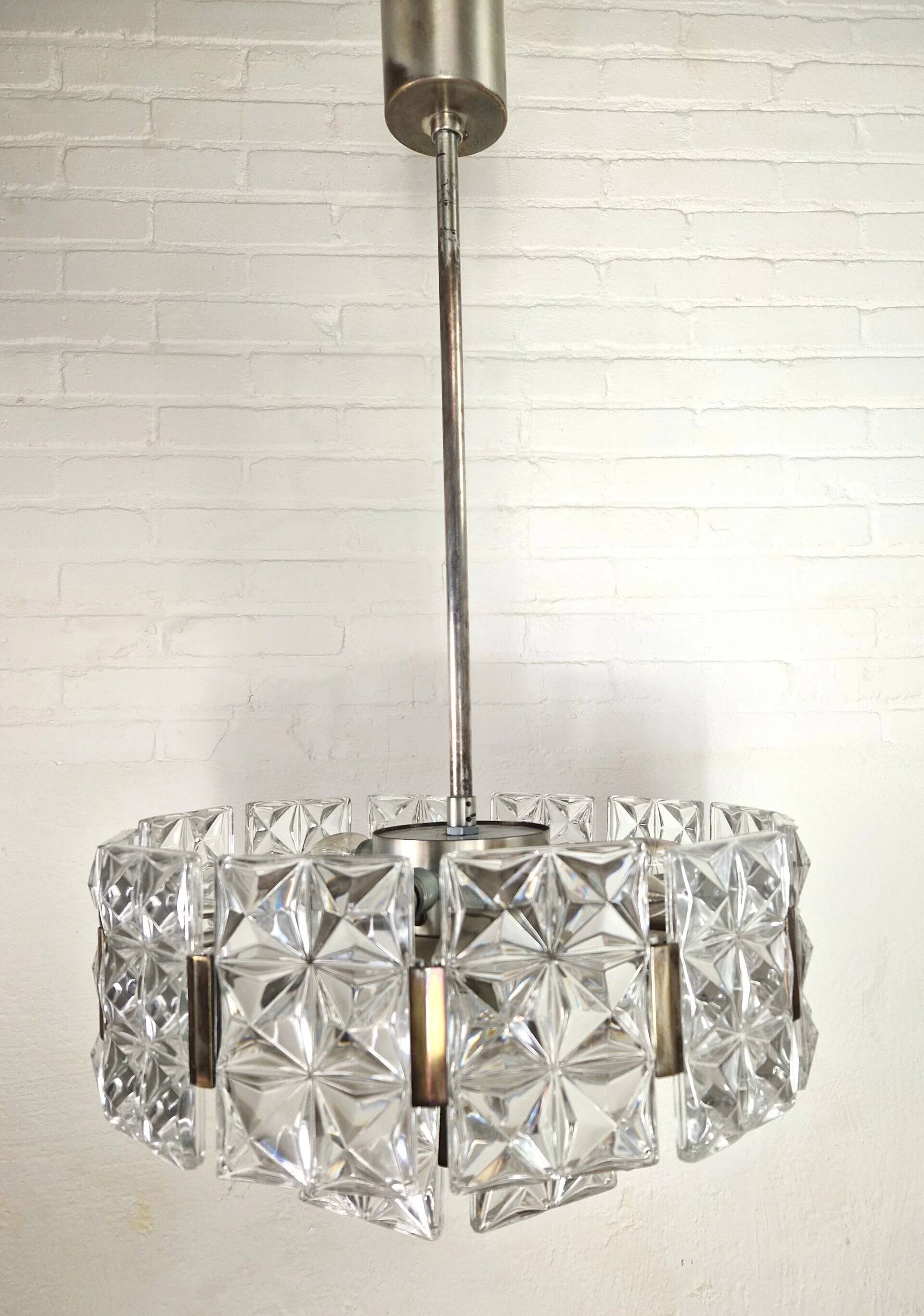 Vintage Hillebrand crystal chandelier, 1960s