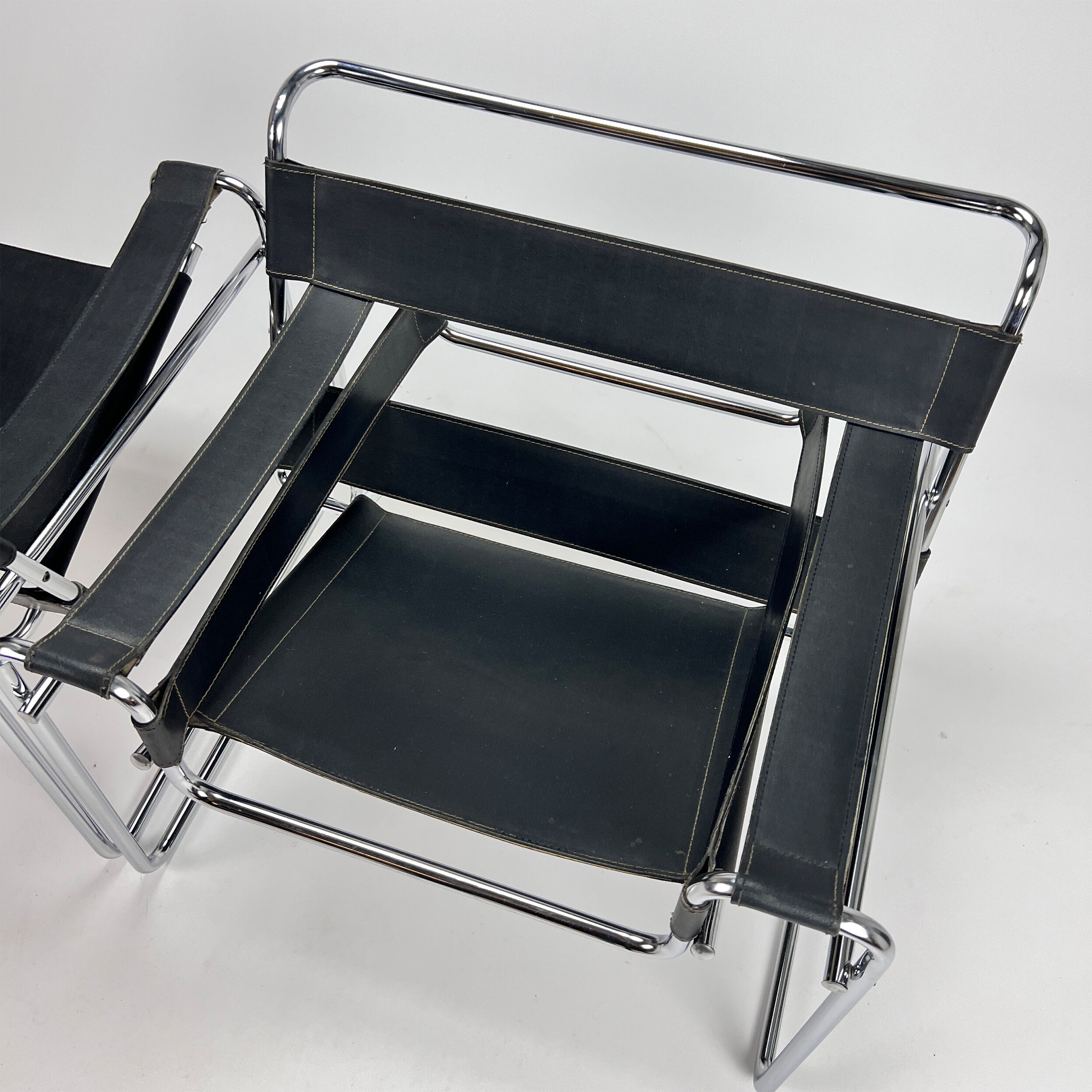 Set of 2 Wassily B3 Chairs by Marcel Breuer, 1980s