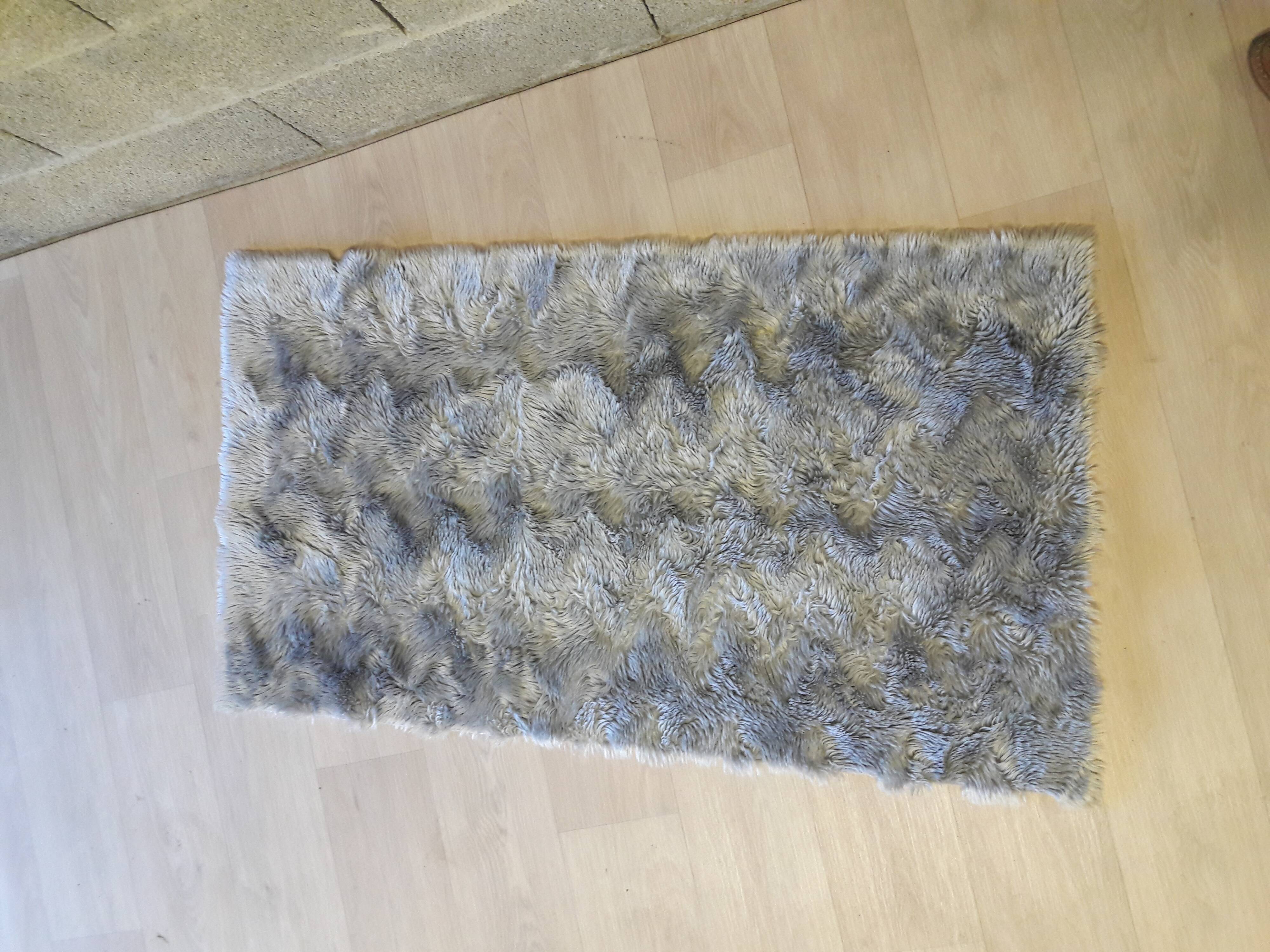 Carpet Rug gray 126x66cm