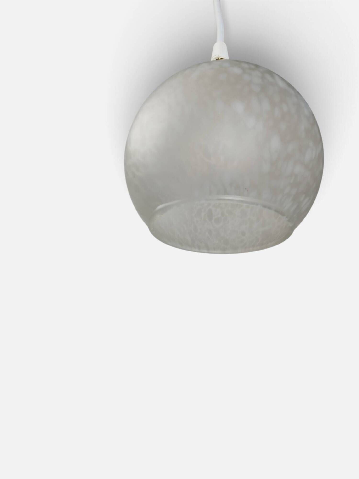 Small speckled frosted glass ball pendant – 1970s