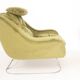 Pair of green velvet armchairs, 1970