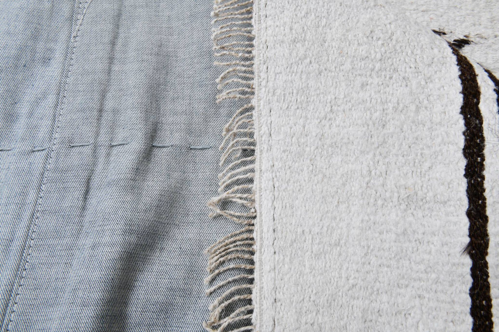 White Brown Striped Turkish Runner Rug, 70x310Cm